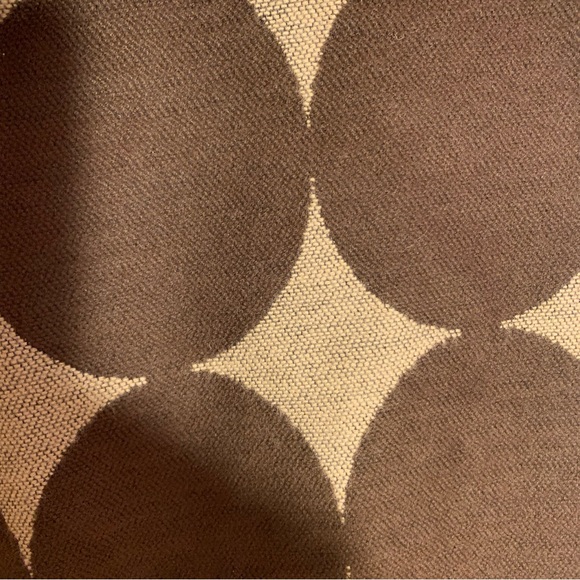 nwt 60s style brown caramel circular mod pattern jacquard tassel scarf - Picture 5 of 5